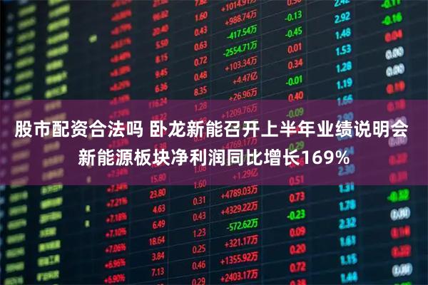 股市配资合法吗 卧龙新能召开上半年业绩说明会 新能源板块净利润同比增长169%